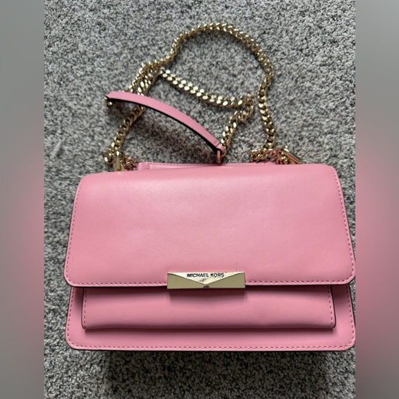 Michael Kors Handbags - Michael Kors Pink Crossbody Bag with Gold Chain